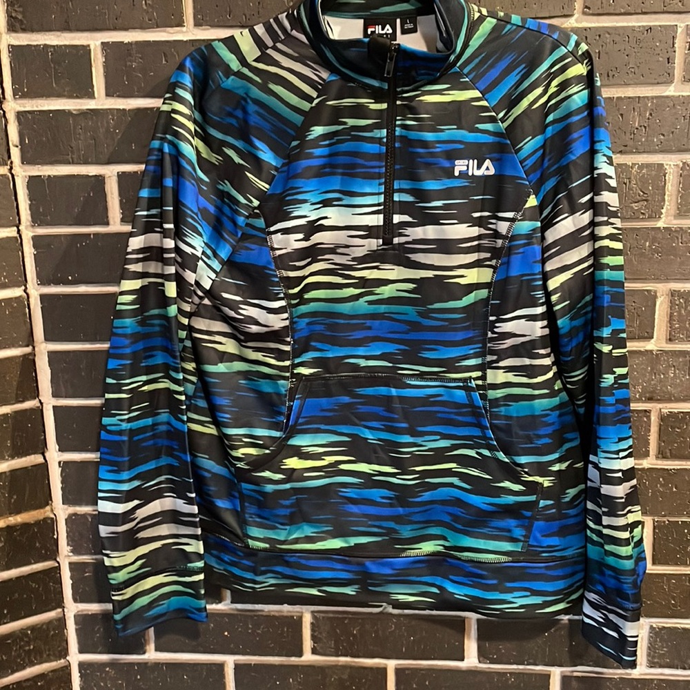 Fila Performance Sport Women’s Large 1/4 Zip Kangaroo Pouch Pullover Top
